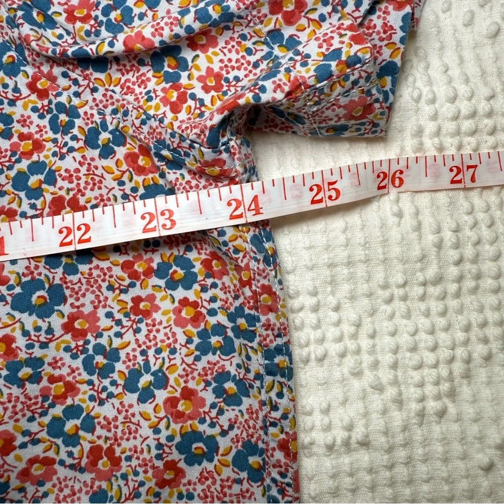 J.Crew Button Down Shirt Blue Red Floral Slim Flex XL
